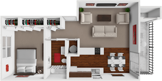 1 bed, 1 bath, 660 sqft, $990
