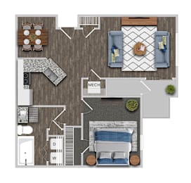 1 bed, 1 bath, 737 sqft, $1,099