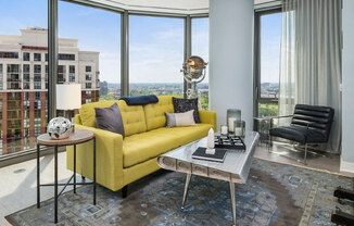 Beautiful City View from Living Room at 1001 South State, Chicago, Illinois