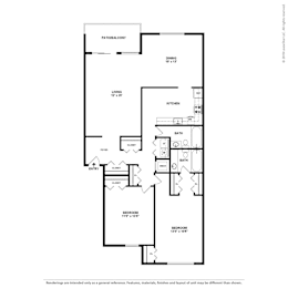 2 beds, 2 baths, 1,209 sqft, $2,548