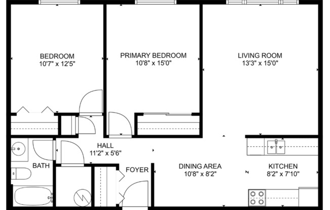 2 beds, 1 bath, 815 sqft, $750, Unit 4416-203