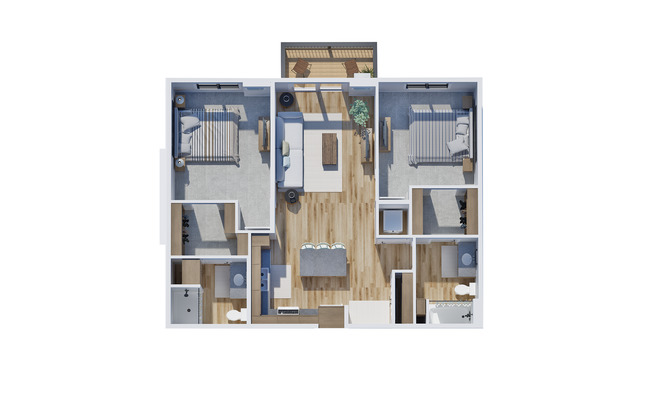 2 beds, 2 baths, 1,036 sqft, $1,565, Unit 207