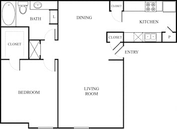 1 bed, 1 bath, 660 sqft, $993