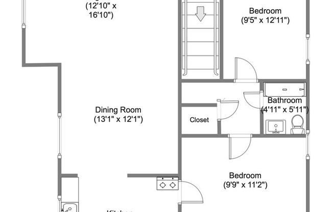 2 beds, 1 bath, 1,104 sqft, $1,250