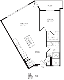 1 bed, 1 bath, 922 sqft, $2,054