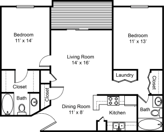 2 beds, 2 baths, 1,100 sqft, $1,239