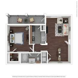 1 bed, 1 bath, 726 sqft, $1,065