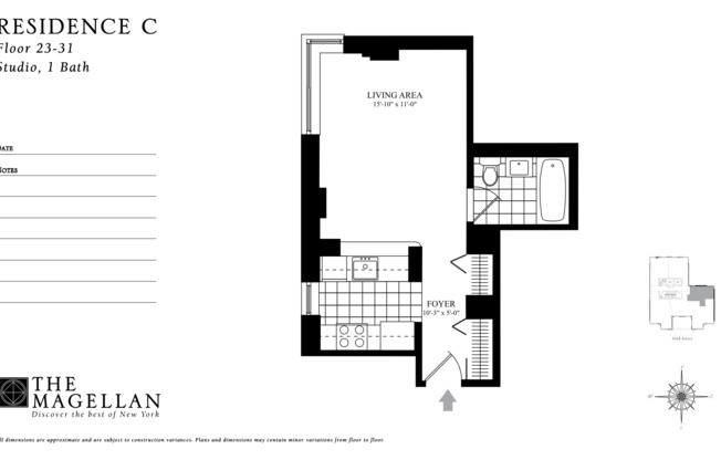 Studio, 1 bath, $3,625, Unit 28C