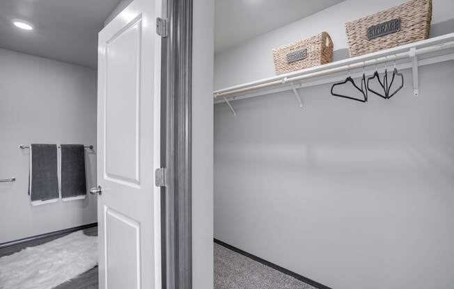 Large closet with upper storage and hanging rod. at Altitude, Washington, 98802