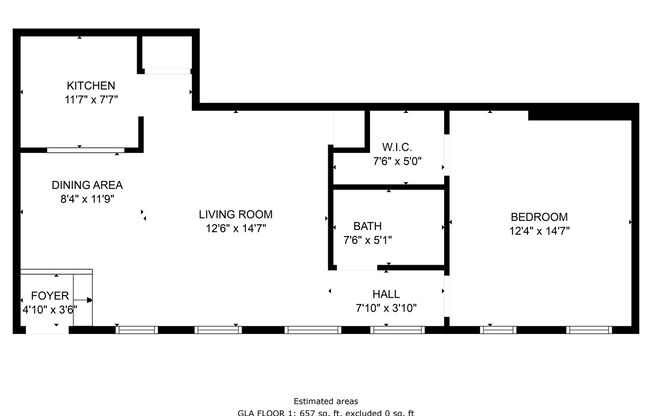 1 bed, 1 bath, 801 sqft, $1,350, Unit Unit 2