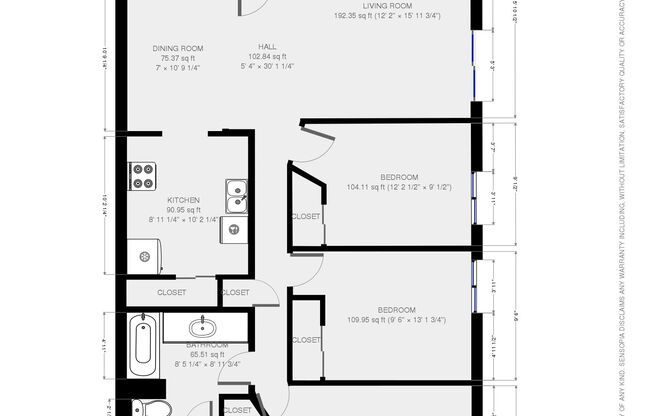 3 beds, 1 bath, 990 sqft, $1,425, Unit PT-1581-201