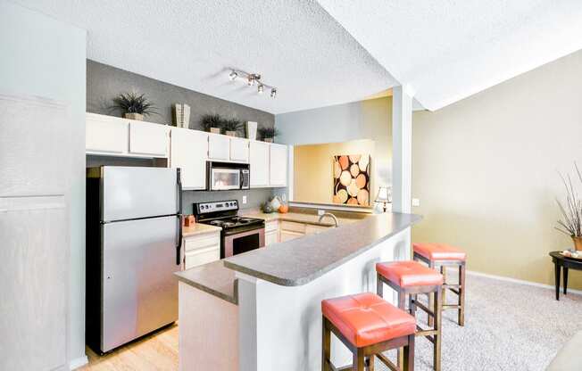 Pass through bar counter at The Winsted at Valley Ranch in Irving, TX, For Rent. Now leasing 1 and 2 bedroom apartments.