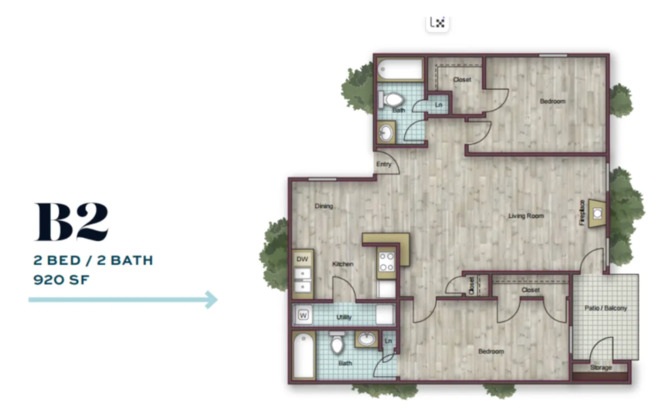 2 beds, 2 baths, 920 sqft, $1,375, Unit 2013
