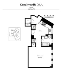 Studio, 1 bath, 532 sqft, $1,153