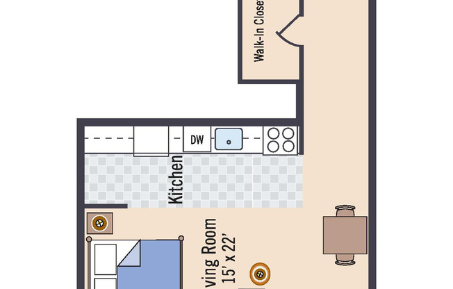 Studio, 1 bath, 368 sqft, $1,492