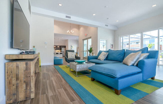 Modern Living Room at Beverly Plaza Apartments, Long Beach, CA