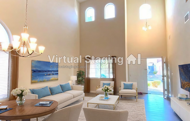 Available on July 31, 2025 For Viewing. Summerlin Beauty! Gated. Master suite with separate seating area. Spacious and open.
