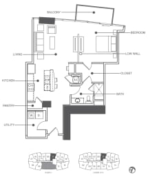 1 bed, 1 bath, 851 sqft, $2,220