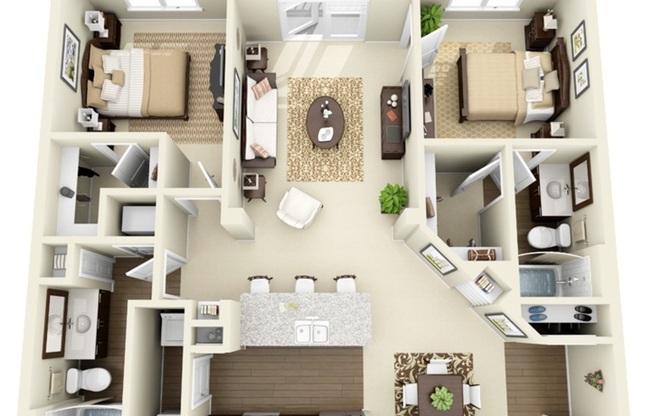 2 beds, 2 baths, 1,098 sqft, $1,516