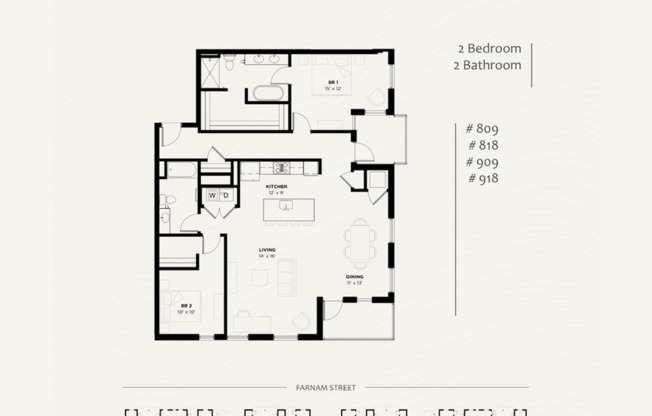2 beds, 2 baths, 1,439 sqft, $3,800, Unit 818