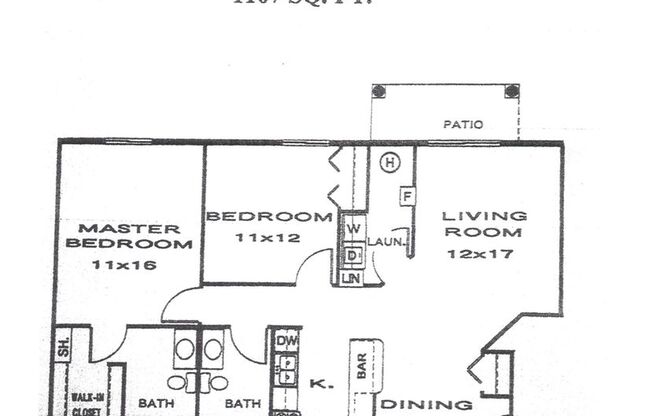 2 beds, 2 baths, 1,107 sqft, $1,449.99, Unit 2210-102