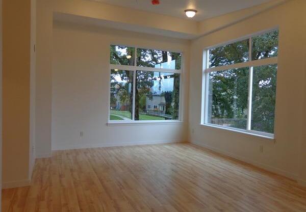 large windows in apartment