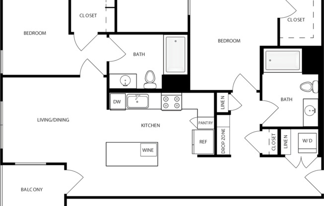2 beds, 2 baths, 1,035 sqft, $4,095, Unit 440