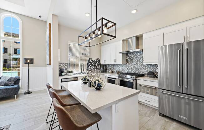 Demonstration Kitchen at LEVANTE APARTMENT HOMES, Fontana, CA, 92335