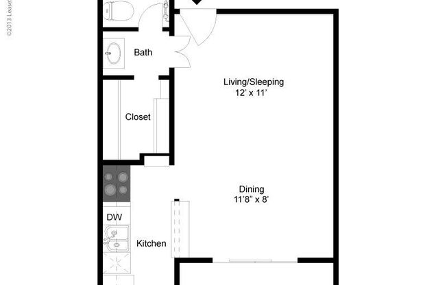 Studio, 1 bath, 400 sqft, $1,015