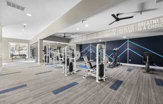 Resident Fitness Center with weight equipment