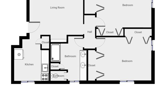 2 beds, 1 bath, 770 sqft, $2,224, Unit 1314-1B