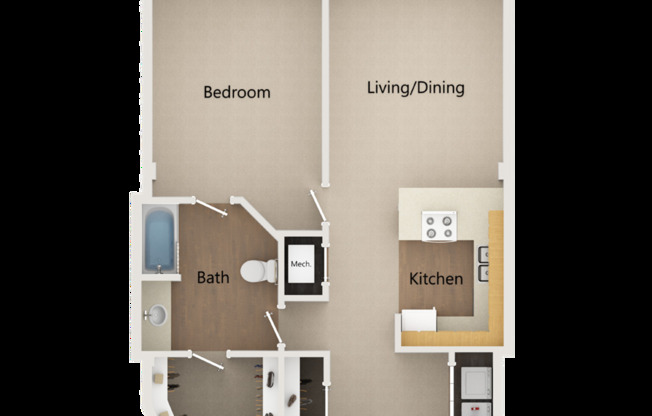 1 bed, 1 bath, 780 sqft, $1,350, Unit 517