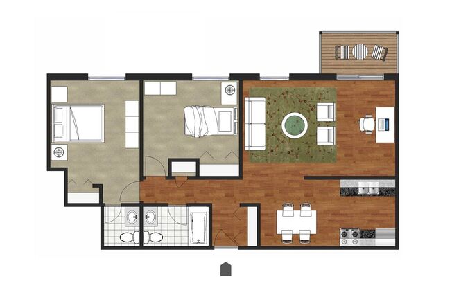 2 beds, 1.5 baths, 1,000 sqft, $1,559, Unit 3-208
