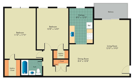 2 beds, 1 bath, 1,004 sqft, $1,575