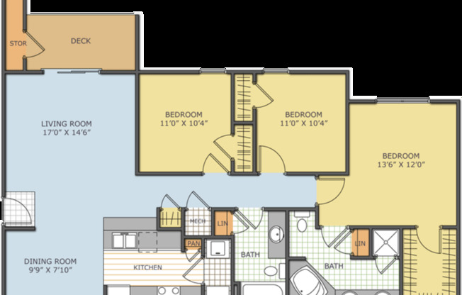 3 beds, 2 baths, 1,408 sqft, $1,513