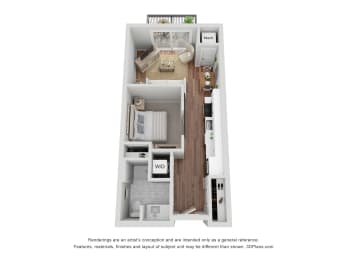 1 bed, 1 bath, 562 sqft, $1,319