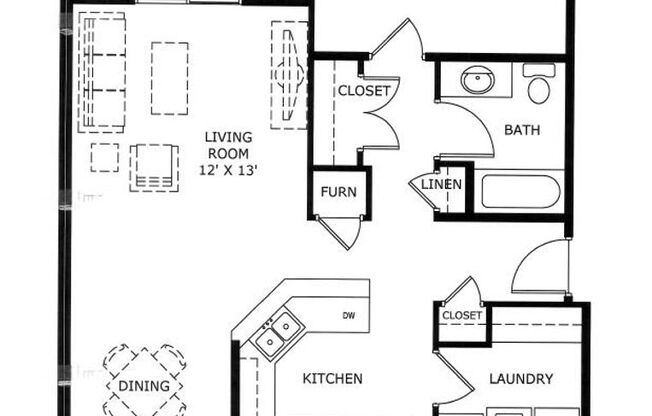 1 bed, 1 bath, $1,700