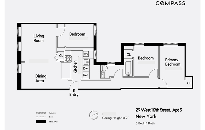 2 beds, 1 bath, 960 sqft, $3,600, Unit 3