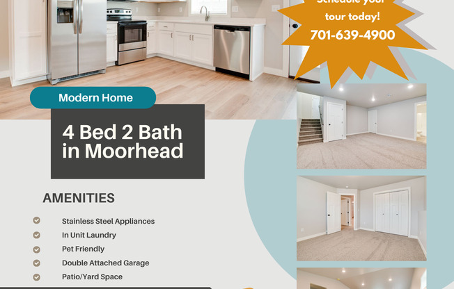 Modern 4-Bedroom Home in Moorhead