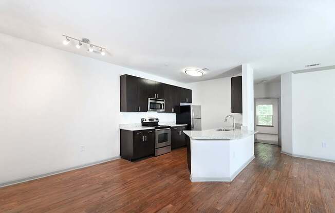 42” espresso finish designer cabinetry with brushed nickel hardware