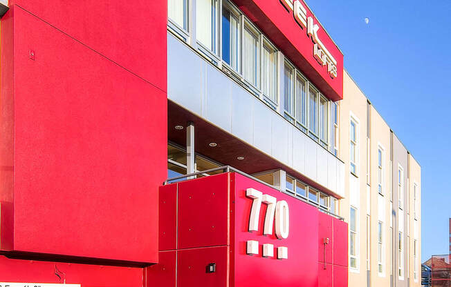 Our Parking Garage Entrance at Sleek Lofts Apartments in Denver, Colorado