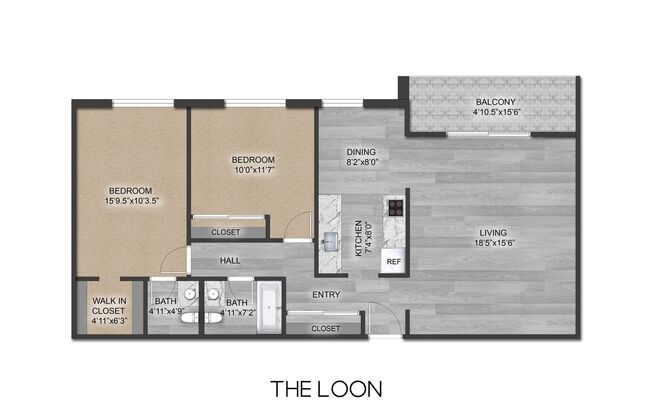2 beds, 1.5 baths, 1,045 sqft, $1,670