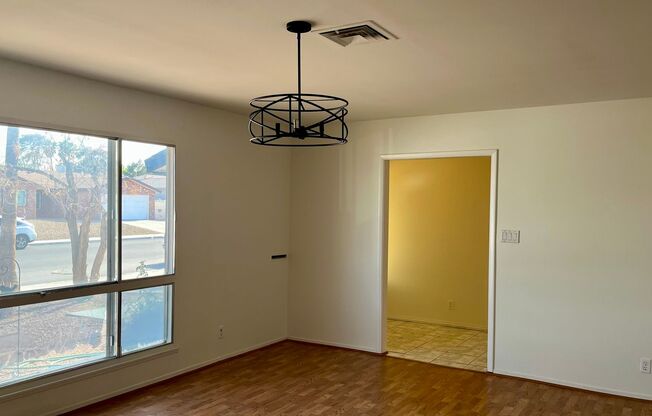Two story, three bedroom, two & a half bath, two car garage, RV parking with NO HOA