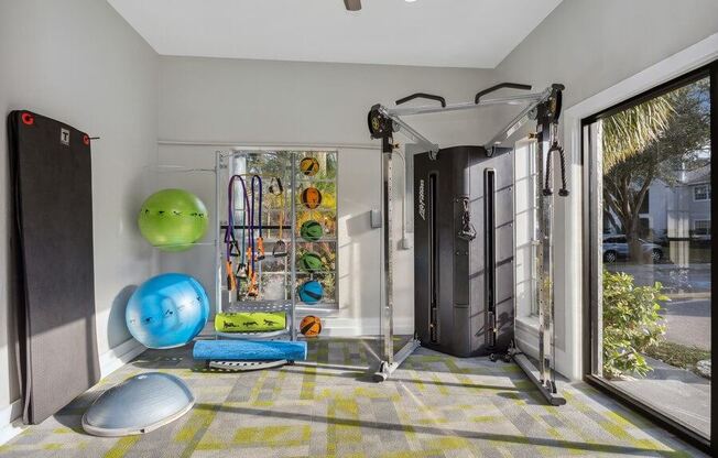 Indoor Fitness Center at Caribbean Breeze Apartments in Tampa, FL.