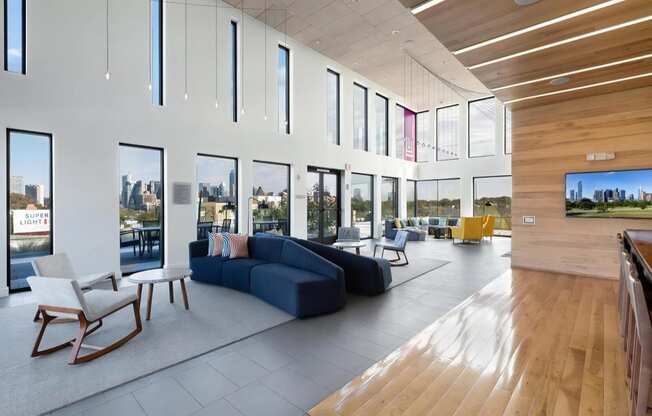 Spacious Lounge with Skyline Views