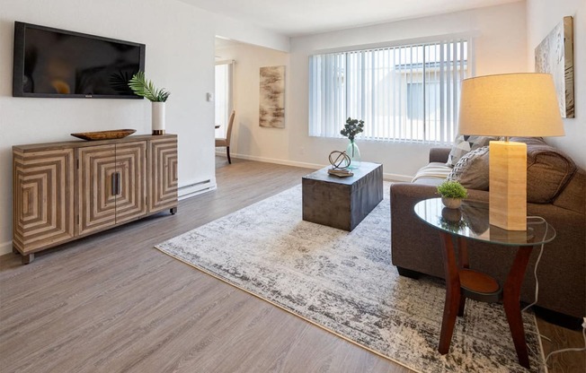 Living Room With Plenty Of Natural Lights at Three Crown Apartments, Alameda, CA, 94501