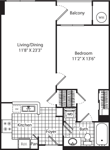 1 bed, 1 bath, 705 sqft, $2,561, Unit 1017