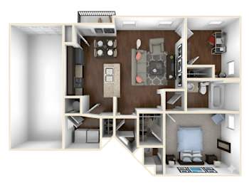 1 bed, 1 bath, 801 sqft, $1,424