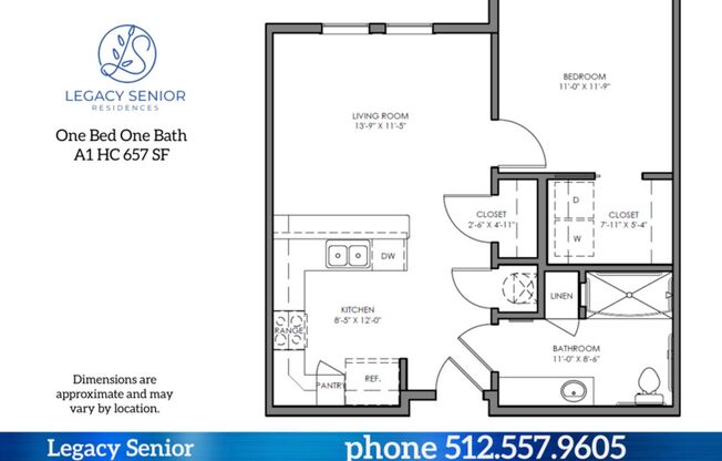 1 bed, 1 bath, 657 sqft, $1,095, Unit 255