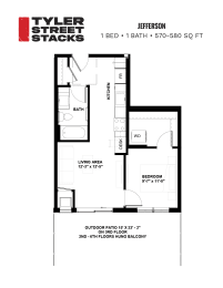 1 bed, 1 bath, 578 sqft, $1,620